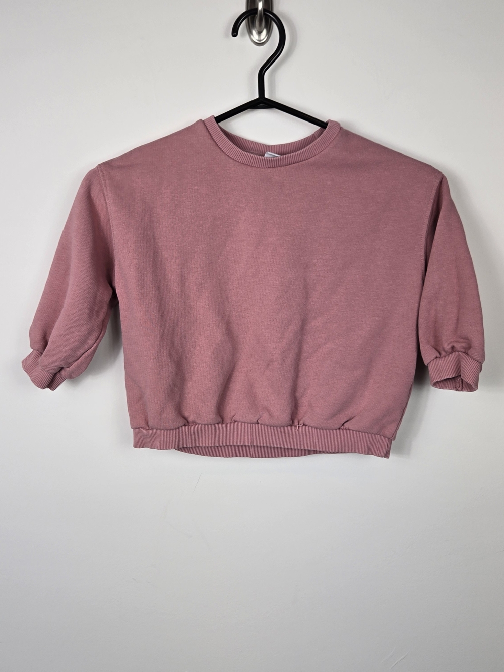 Zara Girls Dusty Rose Crew Neck Sweatshirt Size 3-4 Years Minimalist Core